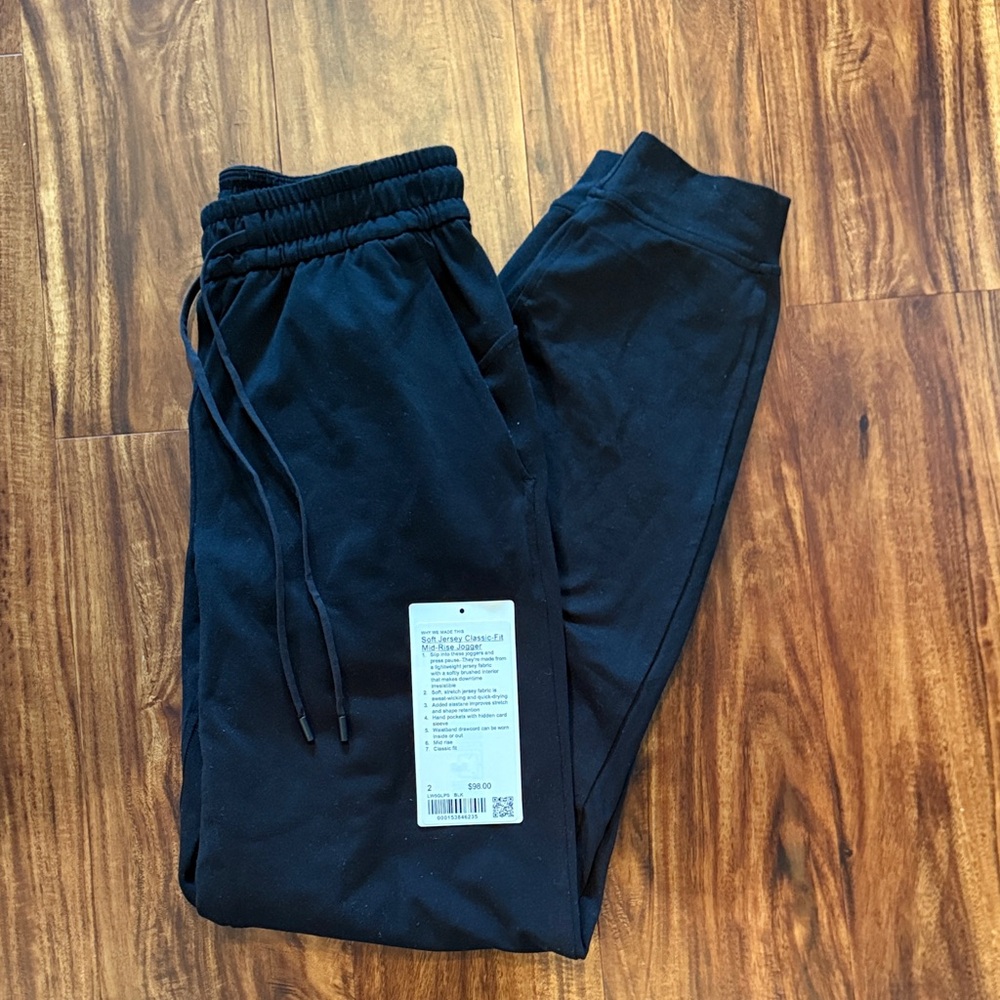 lululemon athletica Black soft jersey classic-fit mid-rise joggers